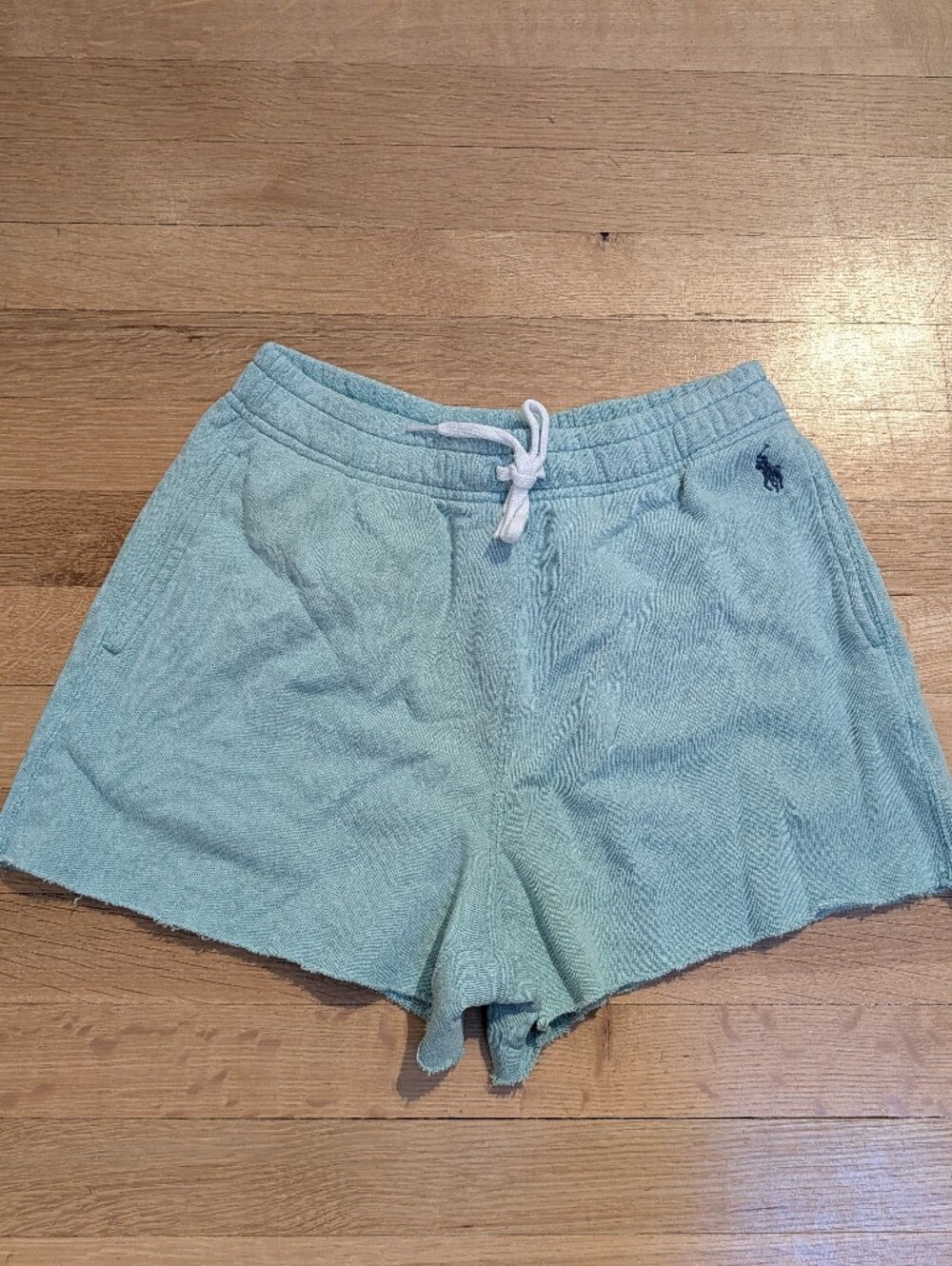 Ralph Lauren Mint Green Terry Drawstring Athletic Shorts In xs